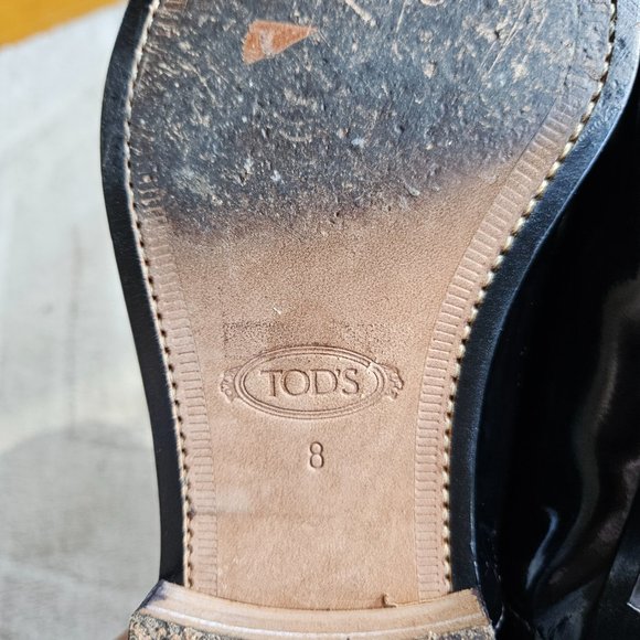 TOD'S Formal Lace-up Patent Leather Classic Oxford Shoes Men's Sz 8 Black groom - Picture 9 of 12